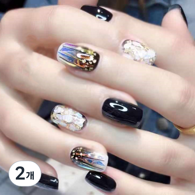 잇템샵 젤네일 스티커, 2개, 97 블랙이