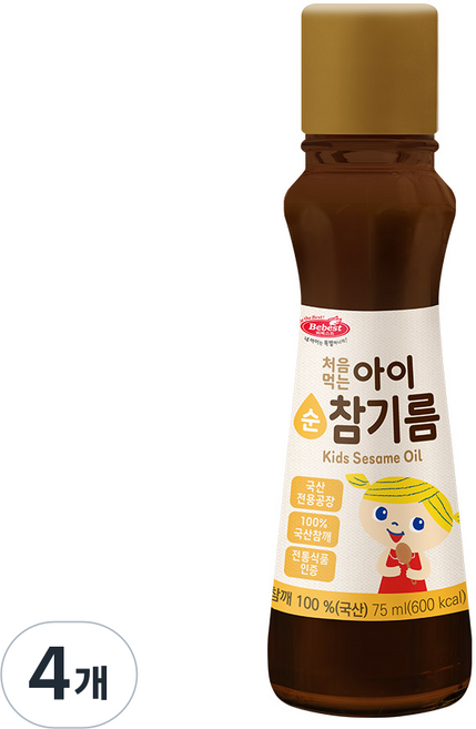 Bebest 寶寶初食純芝麻油, 芝麻口味, 4個, 75ml