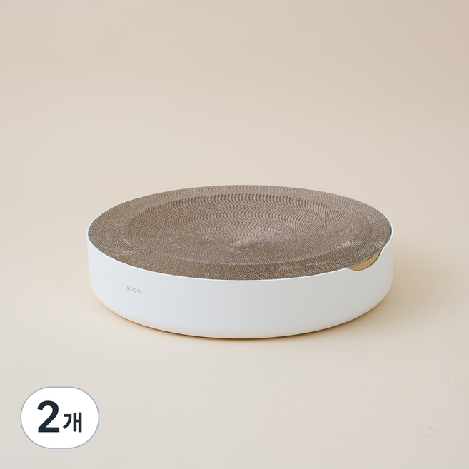 Natural Core 自然核心 貓咪 NECO 圓形貓抓板, 2個, 香草白色
