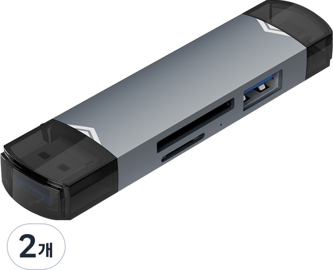 아이엠듀 USB 3.0 C타입 알루미늄 합금 바디 OTG SD 카드리더기, 2개, 혼합색상