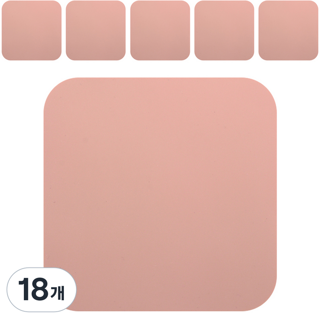 FLaiTO 矽膠方形杯墊, 18個, 磚紅色