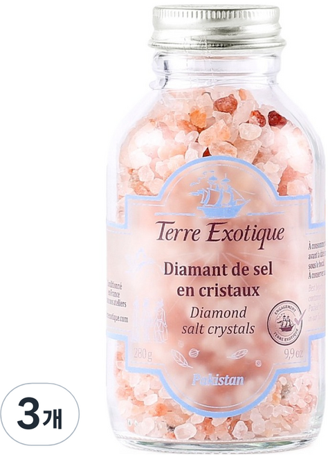 떼르이그조틱 크리스탈 다이아몬드 솔트, 280g, 3개