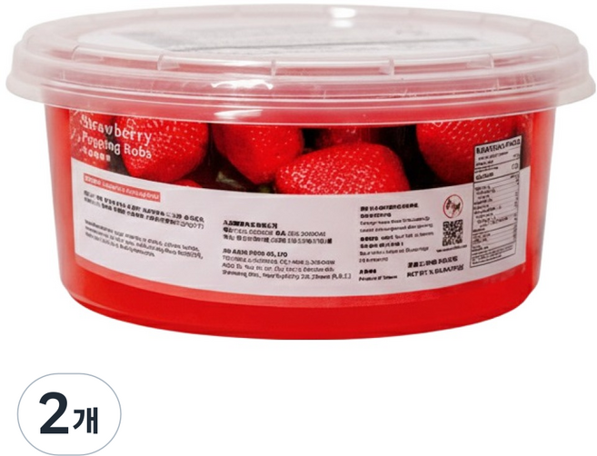 지우저우 스트로베리 딸기 버블티펄 팝핑보바, 2개, 1개입, 450g