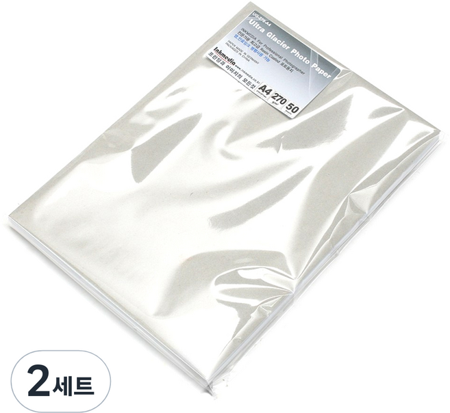 잉크미디어 울트라글라시어 저광택 포토용지, A4, 100개