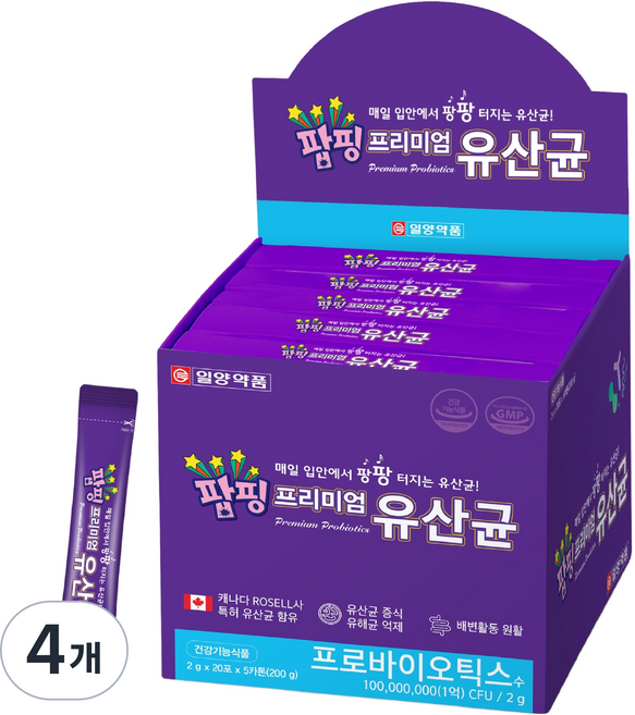 일양약품 팝핑 프리미엄 유산균 100일분 20p x 5개, 4개, 200g