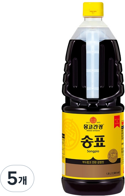 송표 몽고간장, 1.8L, 5개