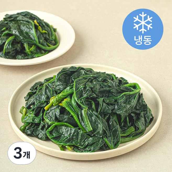 나물투데이 국내산 데친 시금치 (냉동), 3개, 1kg