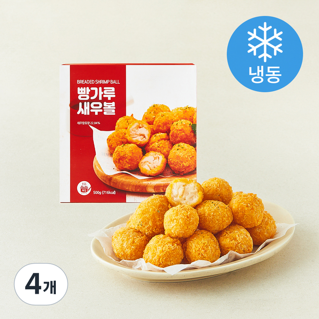 랜시푸드 빵가루 새우볼 (냉동), 500g, 4개