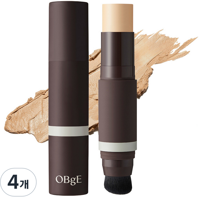 OBge 내추럴 커버 남성 파운데이션 13g, 2호 베이지, 4개