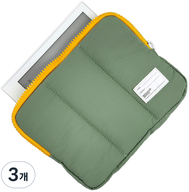 BOHO 이북리더기 쿠션 파우치, 카키, 3개