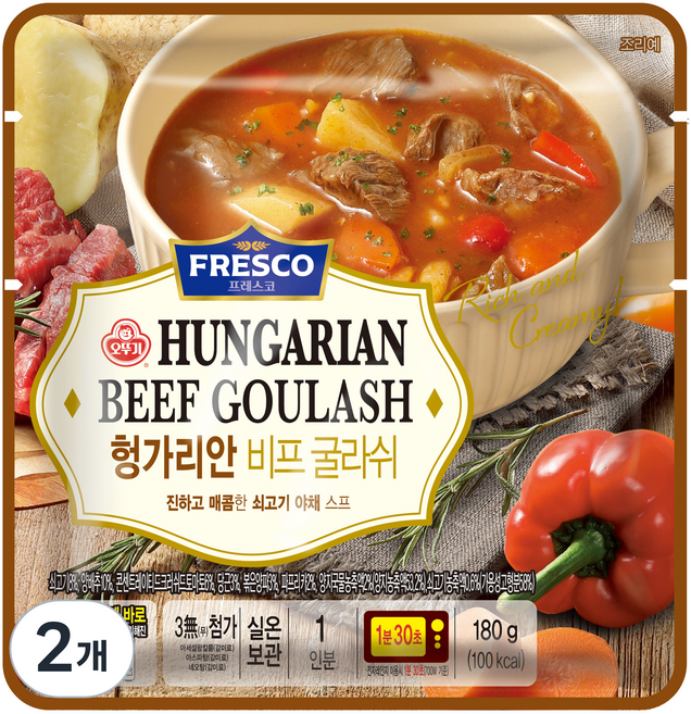 오뚜기 프레스코 헝가리안 비프 굴라쉬, 180g, 2개