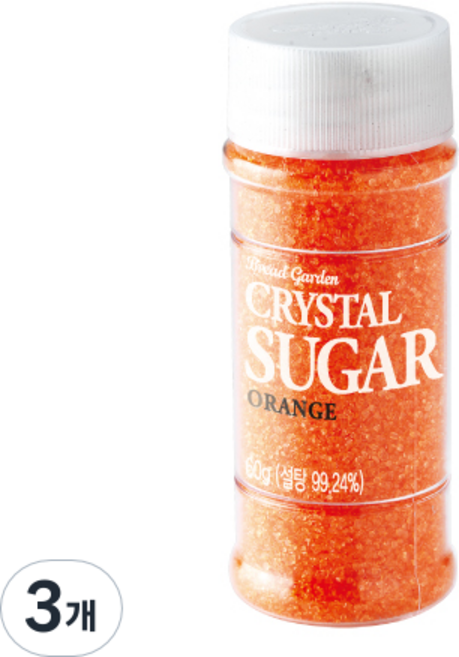 브레드가든 크리스탈 슈가 주황, 3개, 60g