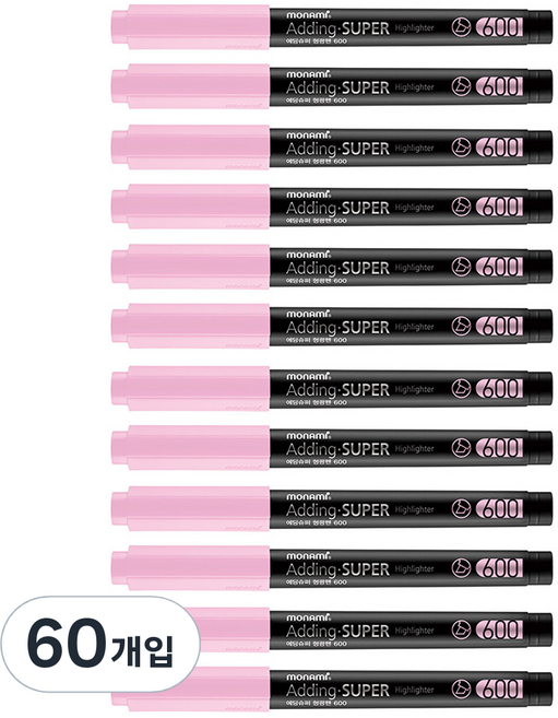 monAmi Edding Super 600 粉彩螢光筆, 60個, 粉彩粉紅