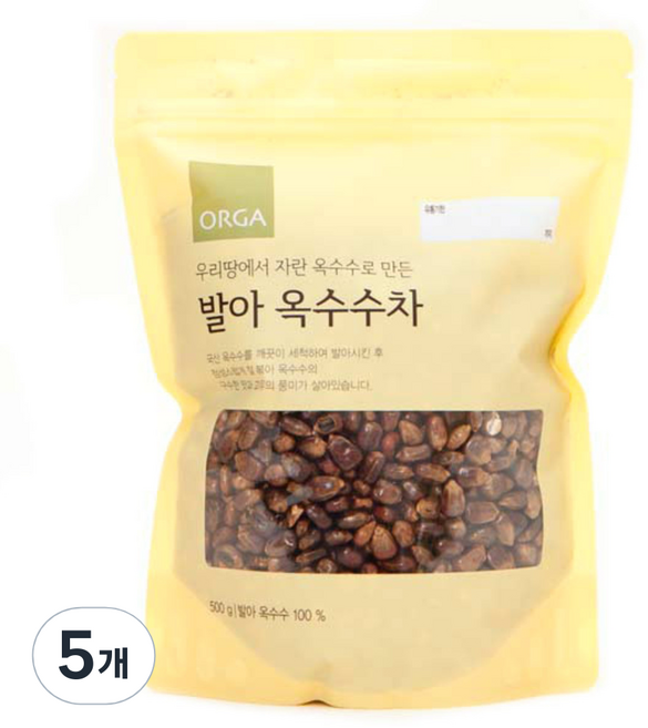 올가홀푸드 발아 옥수수차, 500g, 1개입, 5개