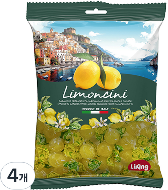 Liking 波西塔諾檸檬糖, 175g, 4個