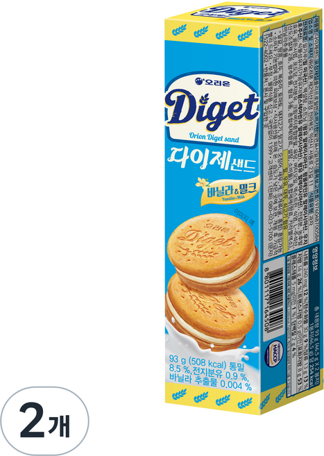 오리온 다이제샌드, 93g, 2개