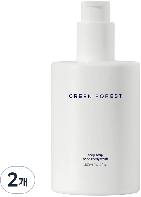1555 소프소프 핸드앤바디 크림 바디크림 그린포레스트향, 2개, 300ml