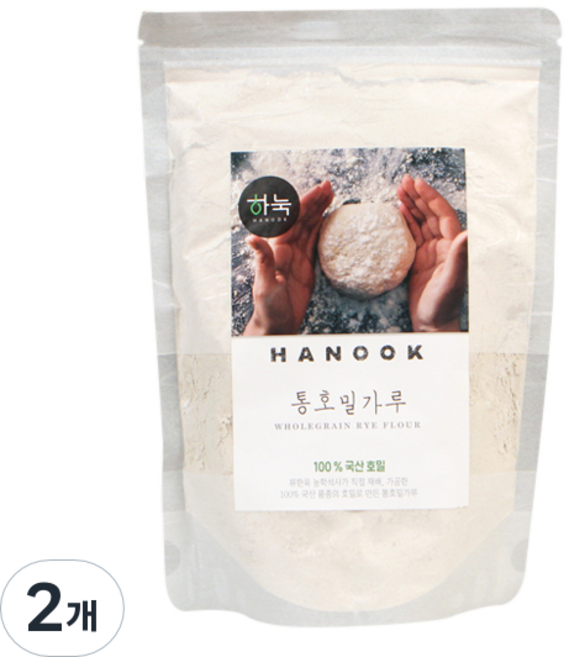 하눅 통호밀가루, 800g, 2개