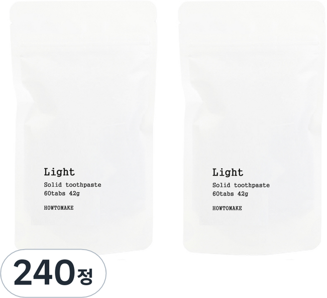 하우투메이크 라이트 고체 치약, 42g, 240정