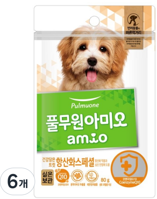 풀무원아미오 강아지 건강담은 트릿, 6개, 80g
