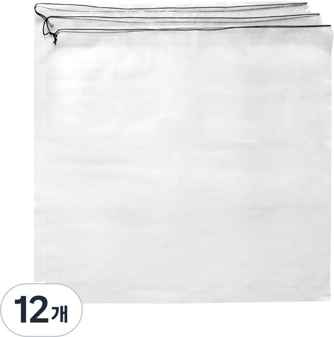탐사 끈으로 조이는 두꺼운 비닐봉투 100 x 100 cm, 투명, 12개