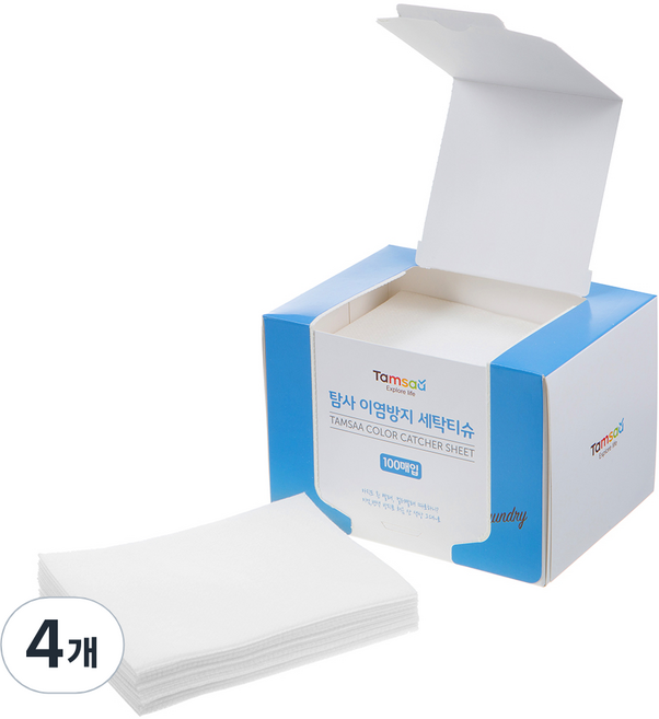 탐사 이염방지 세탁티슈, 100개입, 4개