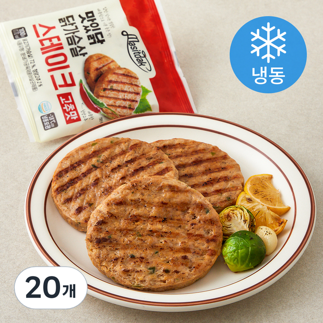 맛있닭 닭가슴살 스테이크 고추 (냉동), 100g, 20개, 1개입