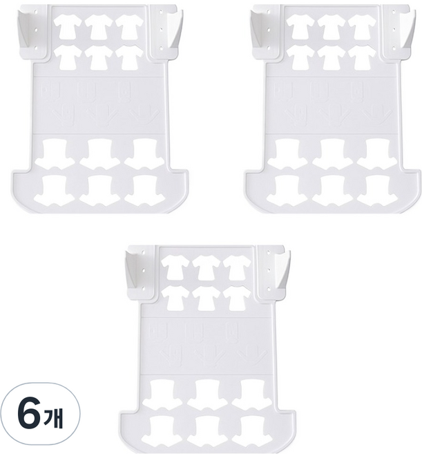 쏠라프 차곡차곡 드레스 옷정리 트레이, 화이트, 6개