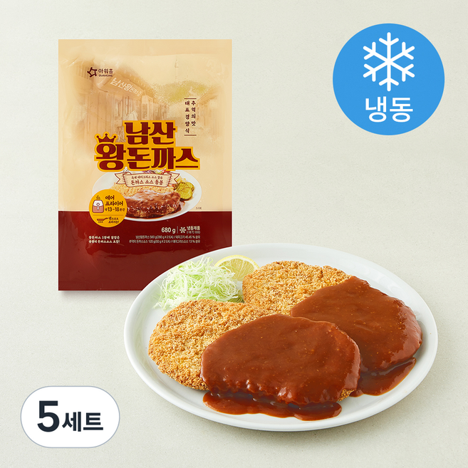 아워홈 남산 왕돈까스 280g x 2개입 + 소스 60g x 2개입 세트 (냉동), 5세트