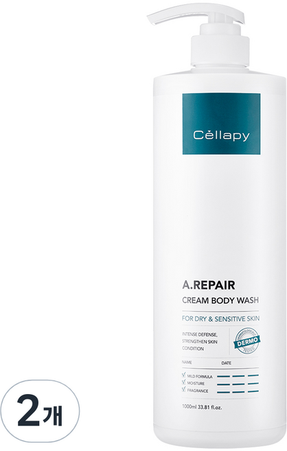 셀라피 에이리페어 크림 바디워시, 1L, 2개