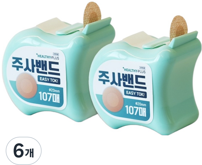 헬씨플러스 원형 주사밴드 이지톡, 6개, 107개입