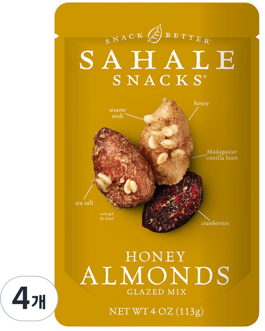 SAHALE SNACKS 蜂蜜杏仁點心, 113g, 4個