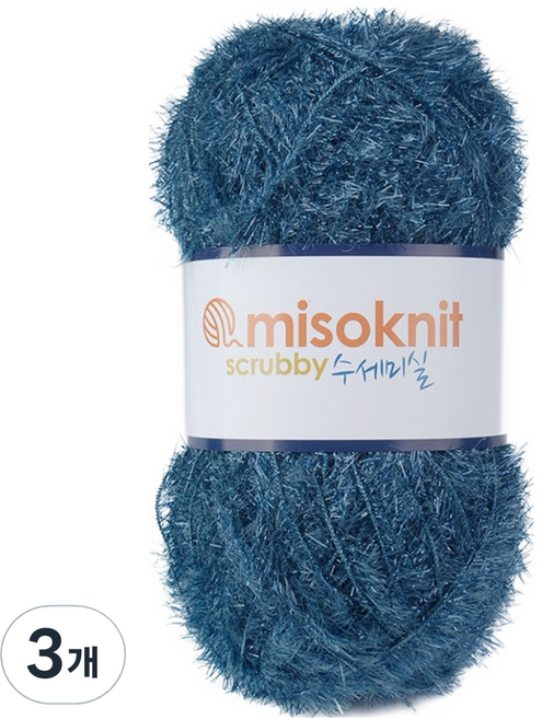 미소털실 펄 수세미실 80g, 36웜그린, 3개