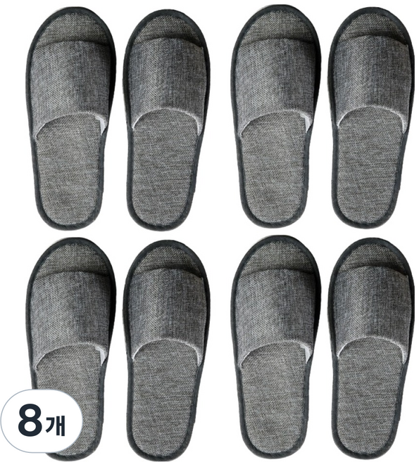Newris 一次性亞麻室內拖鞋, 灰色, 8個