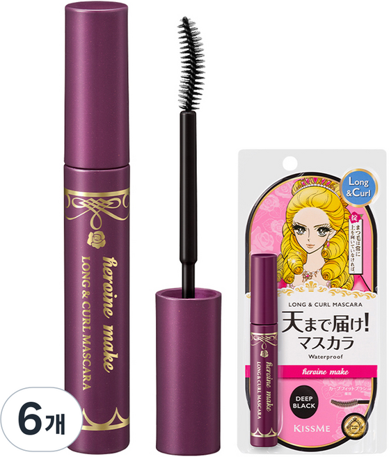 히로인메이크 롱앤컬 마스카라 EX 6g, 딥블랙, 6개