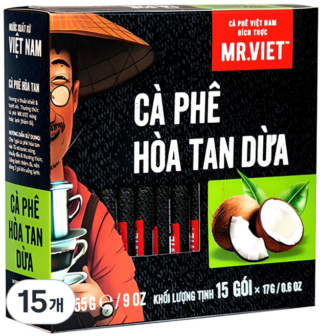 미스터비엣 인스턴트 코코넛 커피믹스, 17g, 15개입, 15개