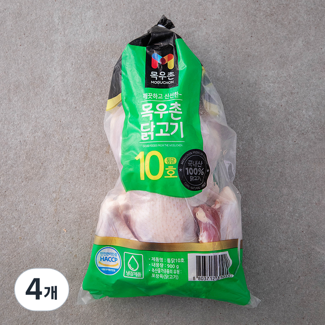 목우촌 닭고기 통닭 10호 개체봉투 (냉장), 900g, 4개