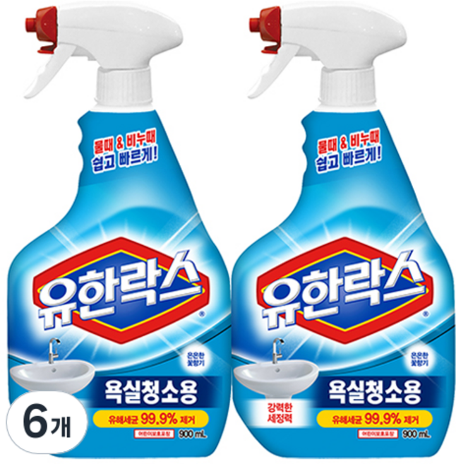 유한락스 욕실청소용 세정제, 900ml, 6개