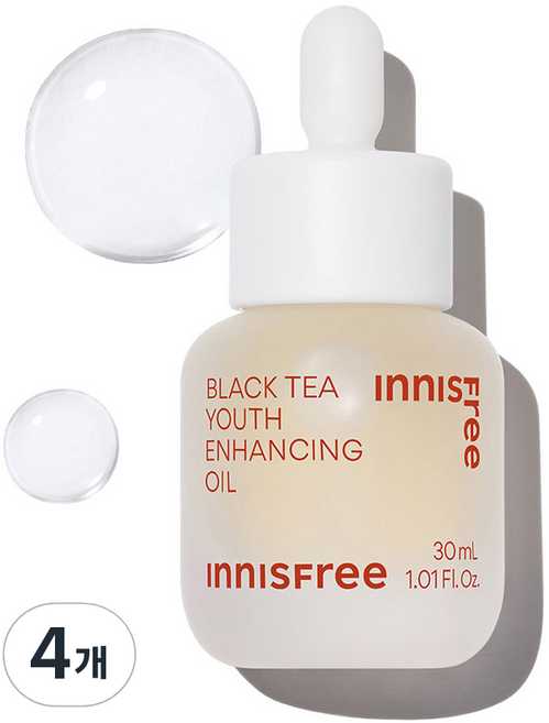 이니스프리 New 블랙티 유스 인핸싱 오일, 30ml, 4개