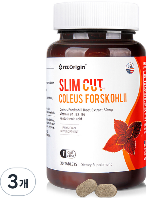 엔젯오리진 슬림 컷 콜레우스 포스콜리 30g, 3개, 30정