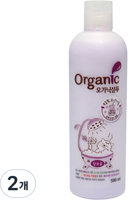 예삐 린스 겸용 오가닉 고양이용 샴푸 장모용, 500ml, 2개