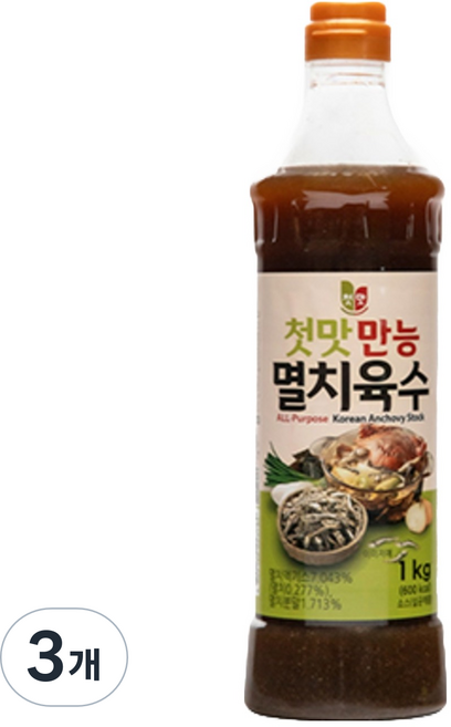 첫맛 만능 멸치육수, 1kg, 3개