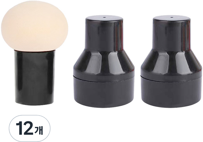 휴대용 롤리팝 퍼프, 블랙, 12개