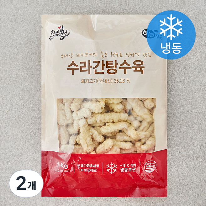 하늘푸드 수라간 탕수육 (냉동), 1kg, 2개