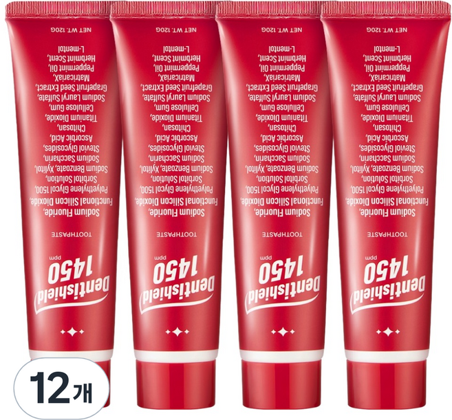 폴메디슨 덴티쉴드 1450 고불소 치약, 120g, 12개