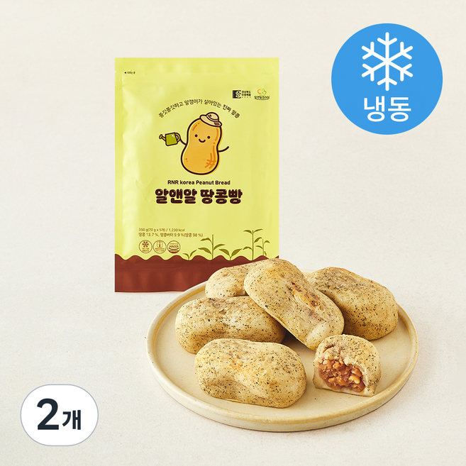 알앤알 땅콩빵 (냉동), 70g, 2개, 5개입