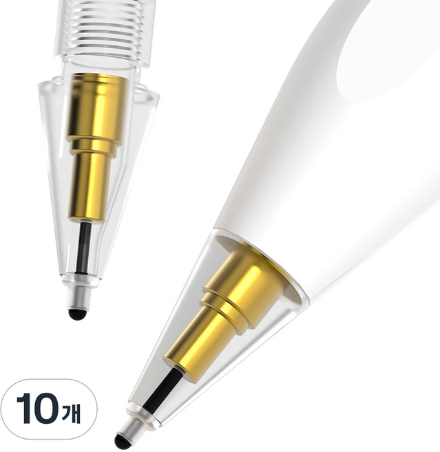 구스페리 애플펜슬 펜촉 무소음 소프트 팁스 샤프형, 투명, 10개