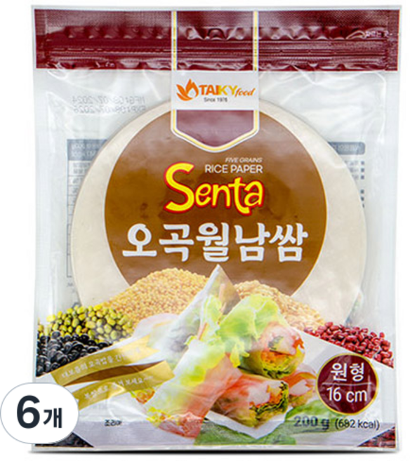 TAIKY food 財記粉業 五穀越南春捲皮 圓形 16cm, 6個, 200g