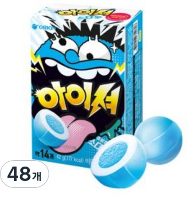 오리온 아이셔캔디 소다맛, 42g, 48개