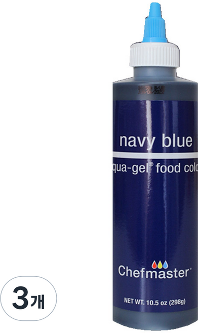셰프마스터 리쿠아젤 식용색소 네이비 블루, 298g, 3개